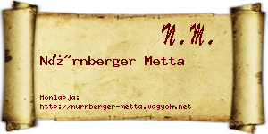 Nürnberger Metta névjegykártya